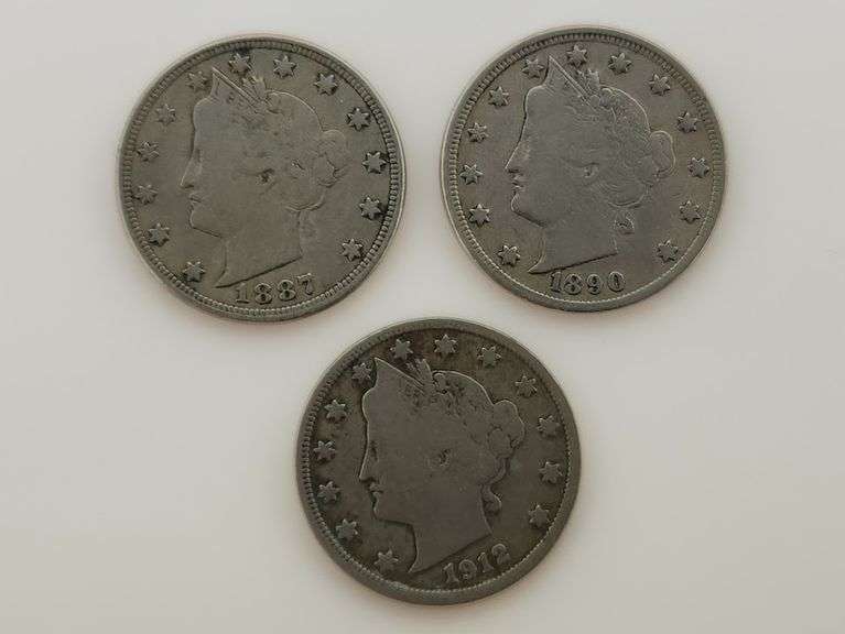 1887, 1890, 1912 Liberty Head Nickels