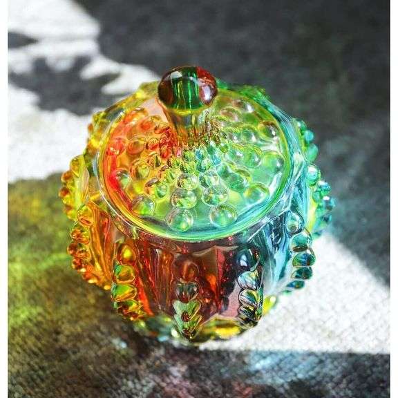 Embossed Crystal Glass Jar with Lid