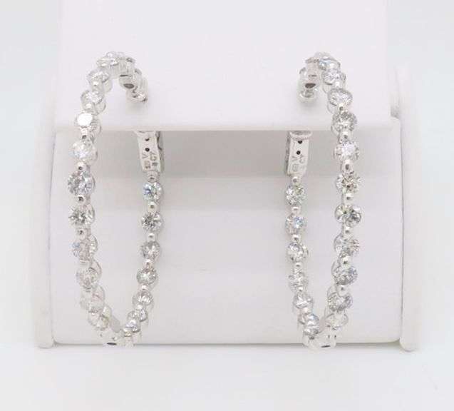 4CTW Earth Mined Inside Out Diamond Hoop Earrings