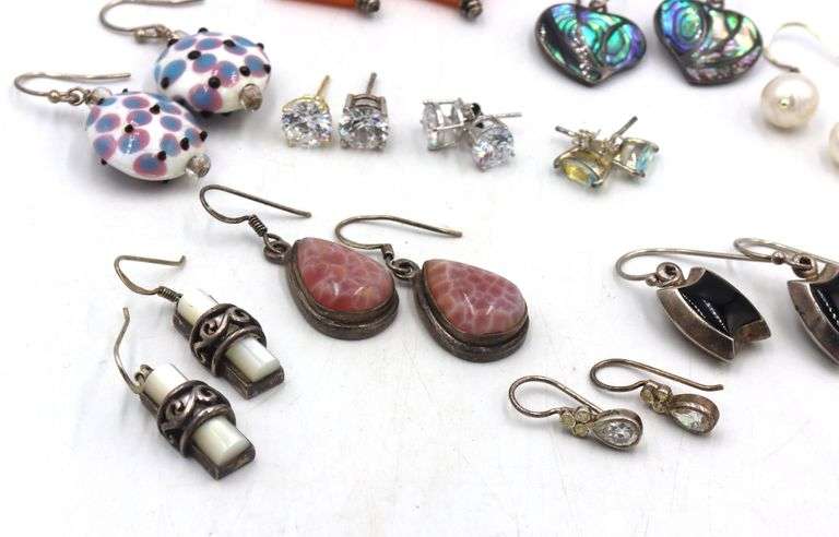 Group lot of 925 sterling silver earrings