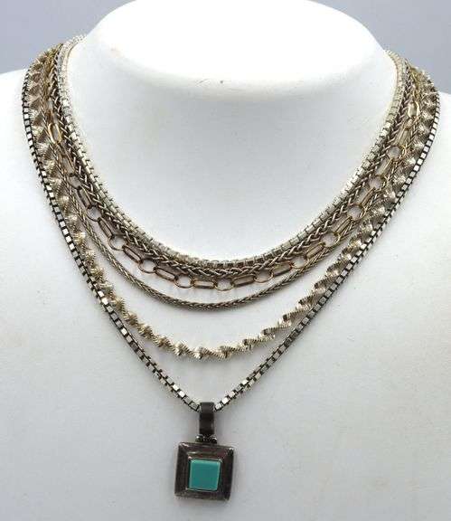 Group lot of 6 Vintage 925 sterling silver necklaces