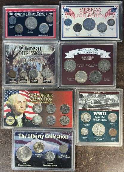 7 Classic & Obsolete 20th Century Collection in holders (33 coins)