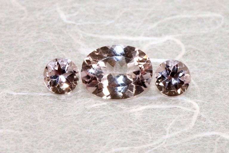 Glowing Natural Morganite Set of 3