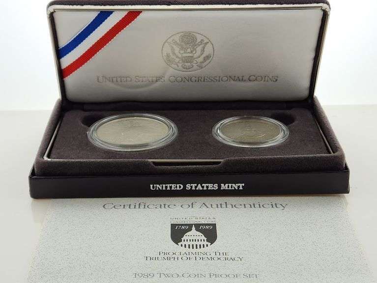 1989 Set Congress Bicentennial, 2 Coins PR