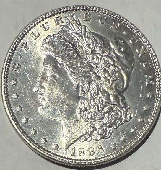 1886 BU Raw Frosty White Morgan Dollar