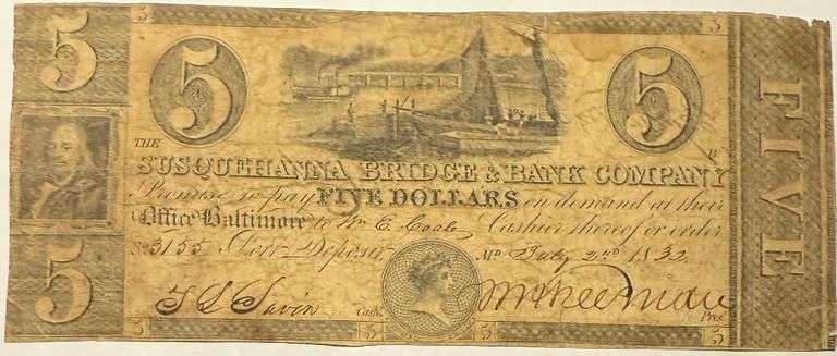 Susquehanna Bridge & Bank Company  Baltimore July 27 1832 Note