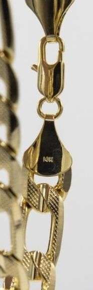 Classic 35 Gram 14 Kt Gold Plated Italian Figaro Bracelet
