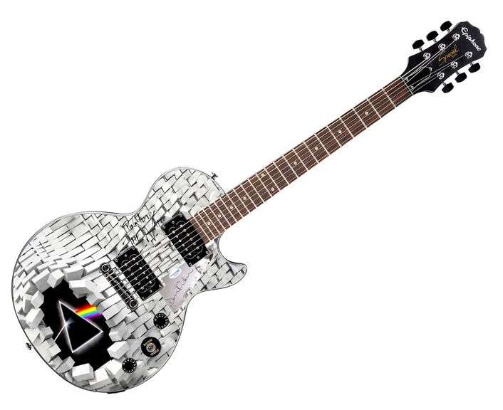 Pink Floyd David Gilmour Signed Custom The Wall Epiphone Graphics Guitar ACOA