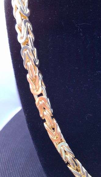 14K YELLOW GOLD BYZANTINE LINK CHAIN