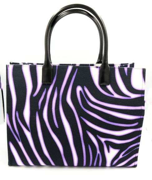 Versace La Medusa Zebra print canvas tote