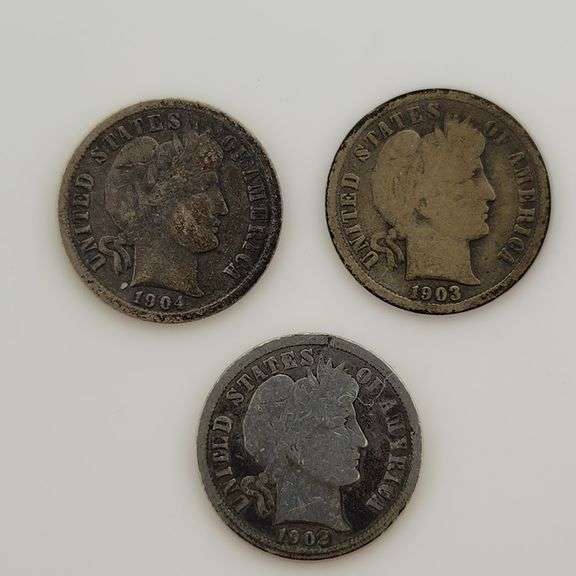 Lot Of 11 - Barber Dimes (1901-1905) See Description