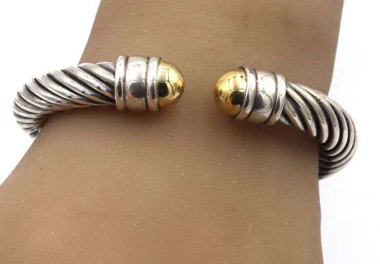 Group lot of 3 Vintage 925 sterling silver cuff bangles