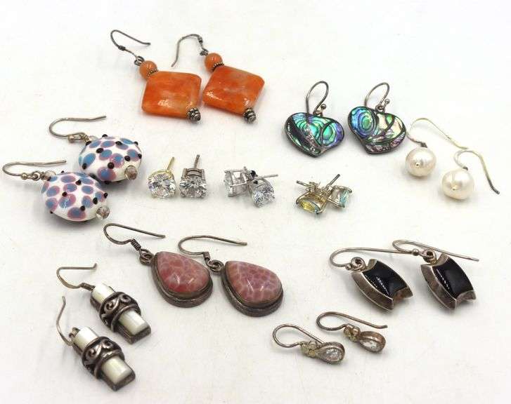 Group lot of 925 sterling silver earrings