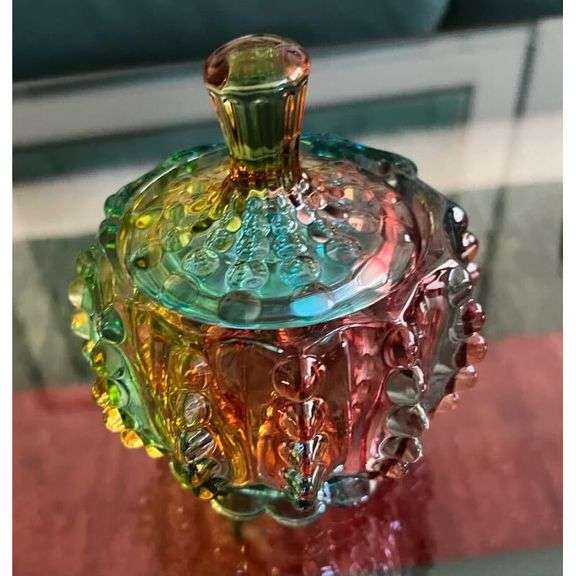Embossed Crystal Glass Jar with Lid