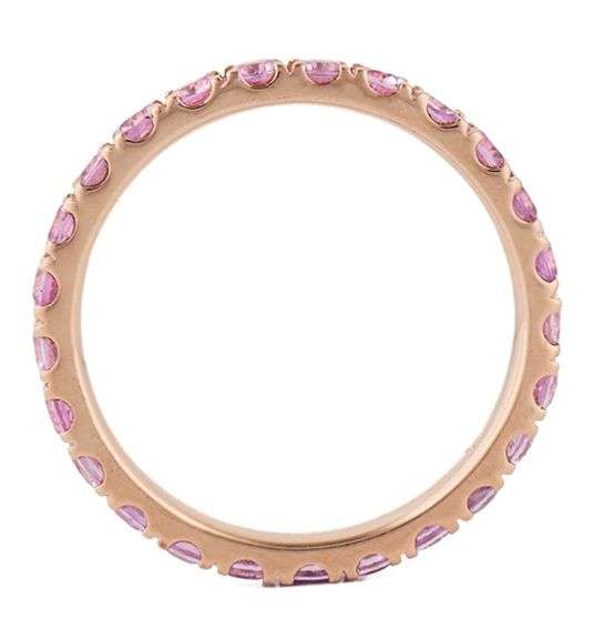 14kt Rose gold 1.85ctw Pink Sapphire Eternity Band Ring