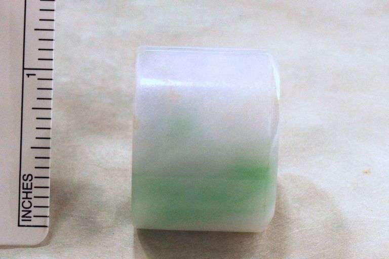 Antique Qing Dynasty Natural Jadeite Archer's Ring