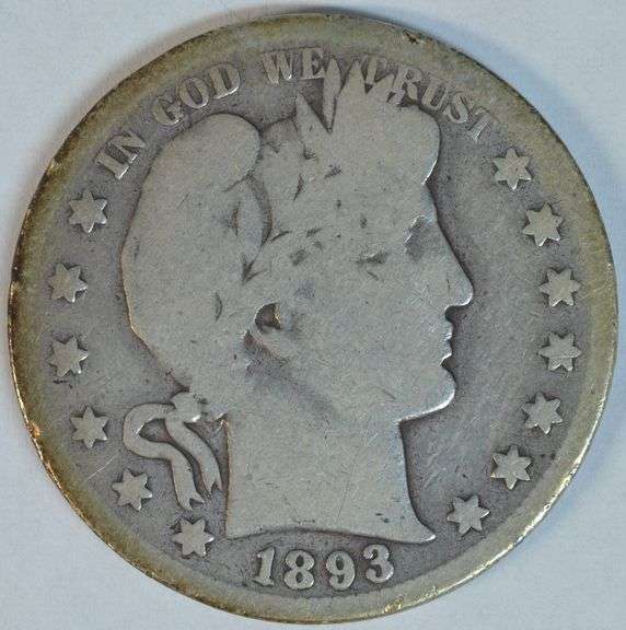 Rare key date 1893-S Barber Half Dollar in Good+