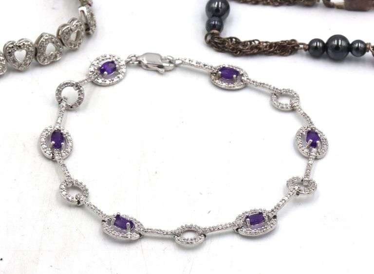 Group lot of 5 vintage 925 sterling silver bracelets