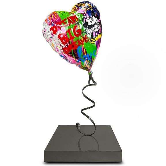 Flying Balloon Heart by Mr Brainwash