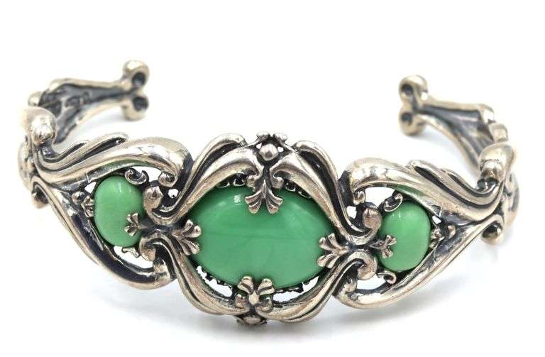 Group lot of 3 Vintage 925 sterling silver cuff bangles