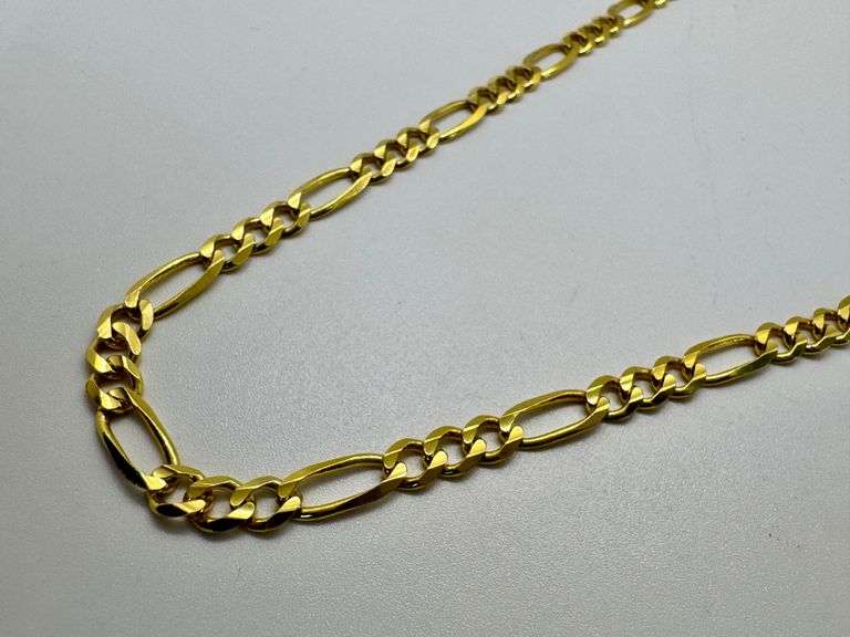 14K Yellow Gold Figaro Link Chain