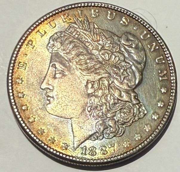 1887 Toned  Gem BU Morgan Dollar
