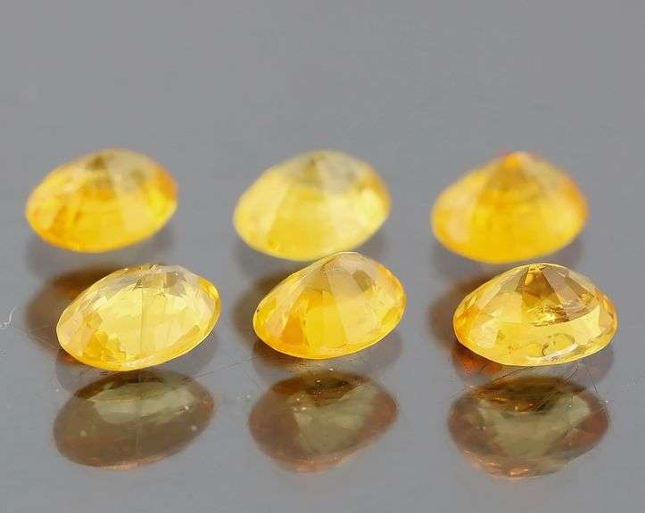 Glittering 3.17ct set of golden Songean Sapphires
