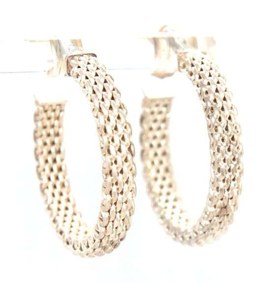 Tiffany & co somerset mesh hoop earrings