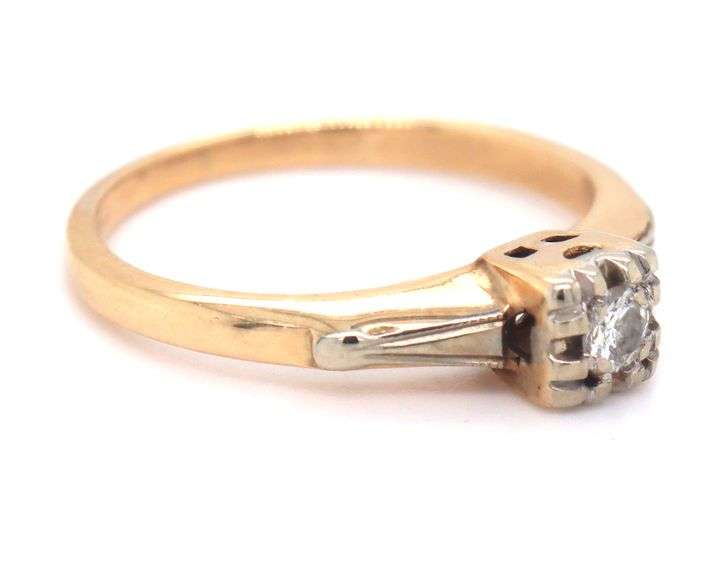 Sweet Little 14K YG Estate Diamond Ring