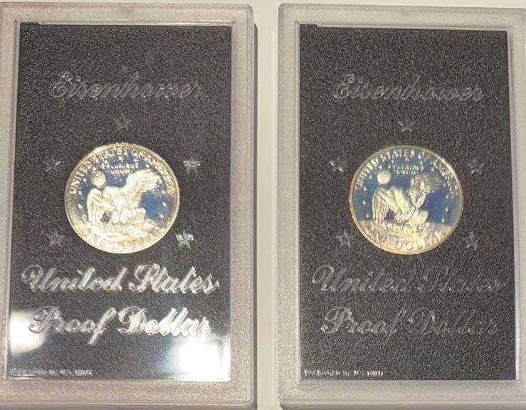 5 Brown Box Ike Silver Dollars