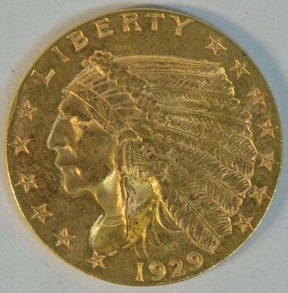 Super lustrous BU 1929 US $2.50 Indian Gold Piece
