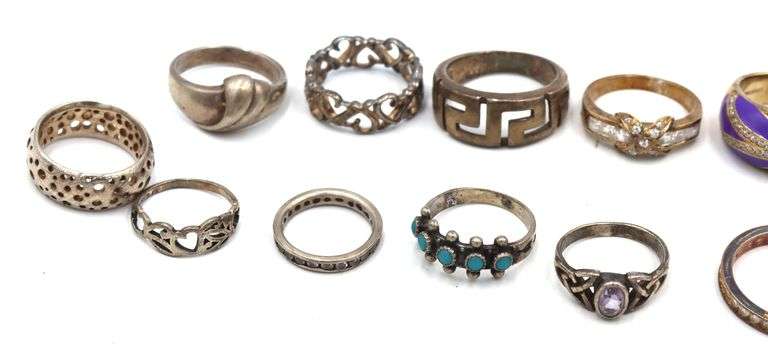 Group lot of Vintage 925 sterling silver rings
