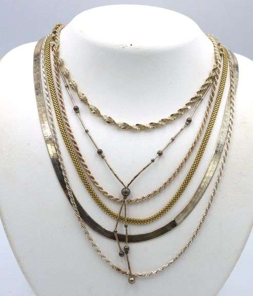 Group lot of 6 Vintage 925 sterling silver necklaces