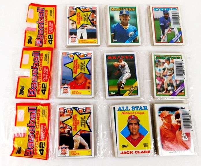 3 Sealed Packs of Topps Baseball Cards, 1988