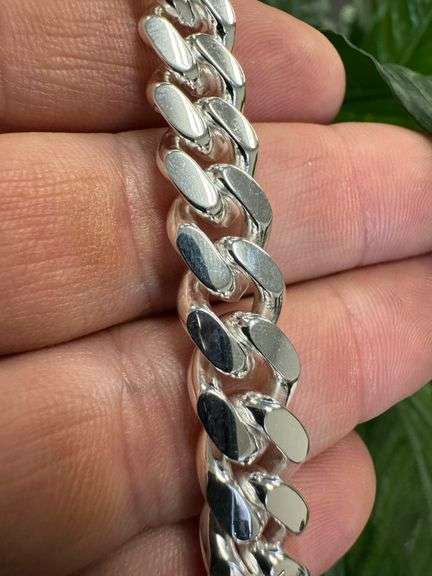 Sterling Silver Solid Miami Cuban Link Chain 10.3mm 925 Italy Box Lock Bracelet 8"