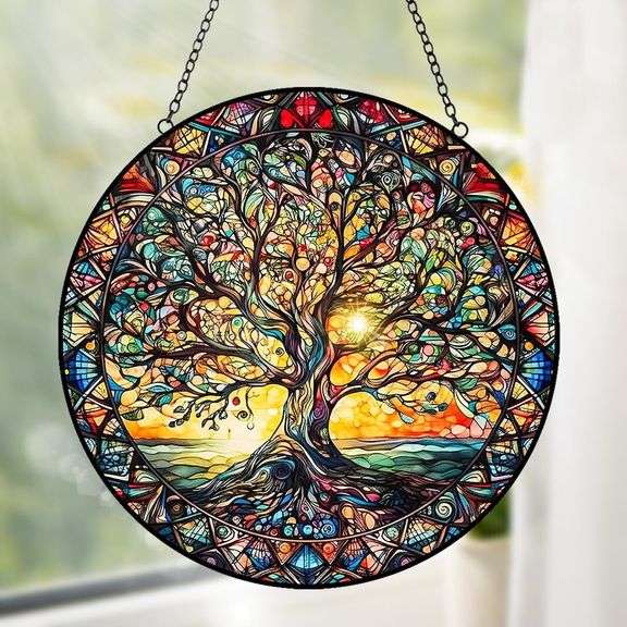 Tree of Life Stained Glass Suncatcher