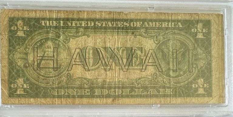 Holdered $1Hawaii Emergency Issue 1935A Silver Certificate.
