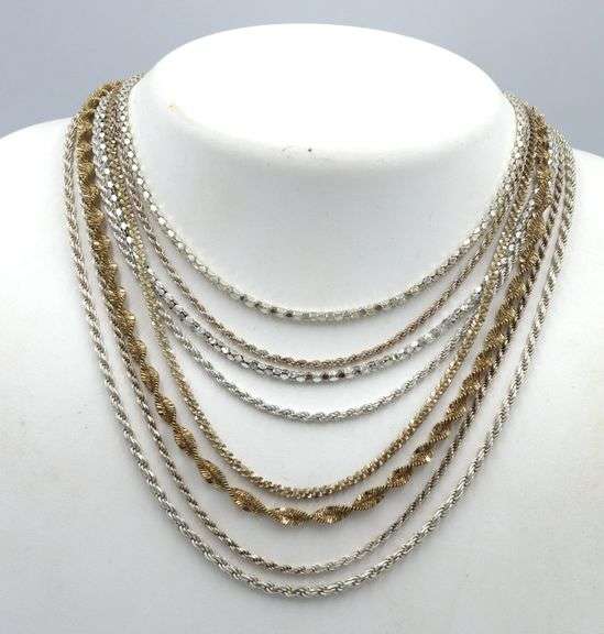 Vintage 925 sterling silver group lot of 8 chains