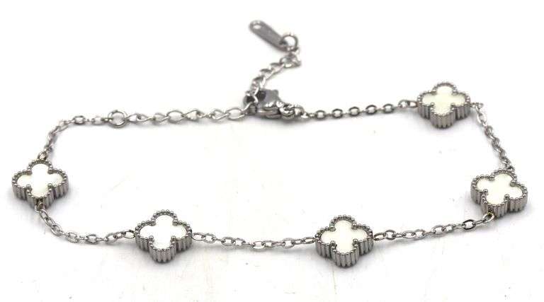 Stainless steel 5 clover adjustable bracelet