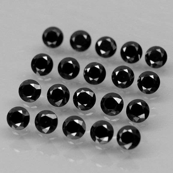Diamond black! 2.59ct set of 3mm untreated Spinels!