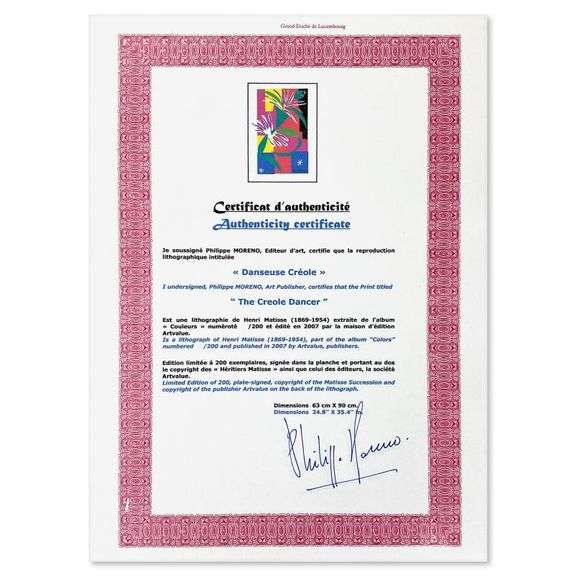 Danseuse Creole by Matisse