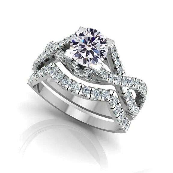 Amazing 4 Ct Ice White1 Lab Simulated Diamond 2 Band Engagement Ring