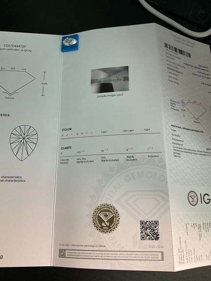 I.G.I CERTIFIED LOOSE DIAMOND 5.00 CARAT LAB GROWN PEAR SHAPE