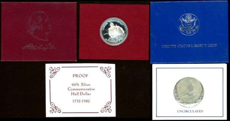 9 Different US Commemoratives in Box w/CoA