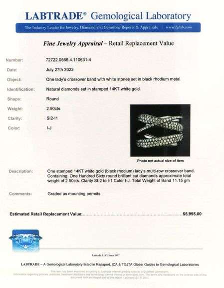Effy 2.50ctw Round Diamond Multi Row Crossover Ring in 14K