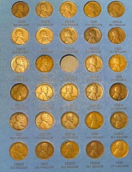 Mostly Complete Lincoln Set 1909-1940.
