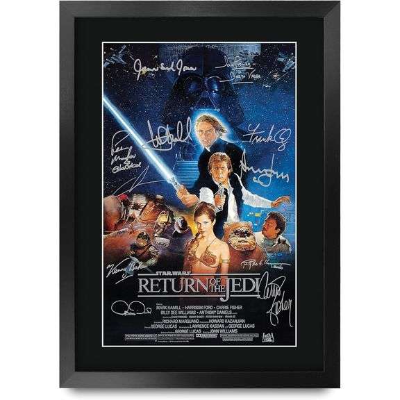 Star Wars Framed Movie Poster with Printed Cast Signatures