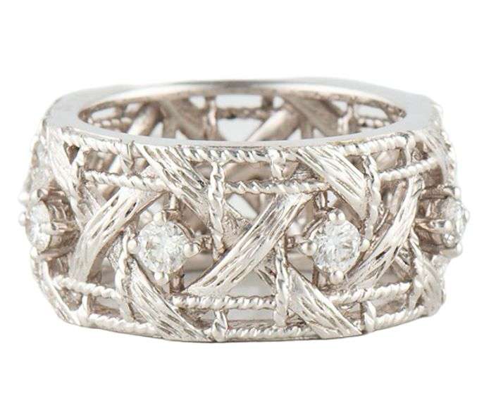 18kt White gold 0.55ctw Diamond Wide X Style Eternity Band Ring