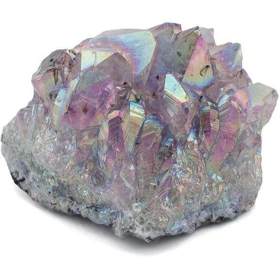 Angel Amethyst Geode Titanium Bonded Quartz Crystal
