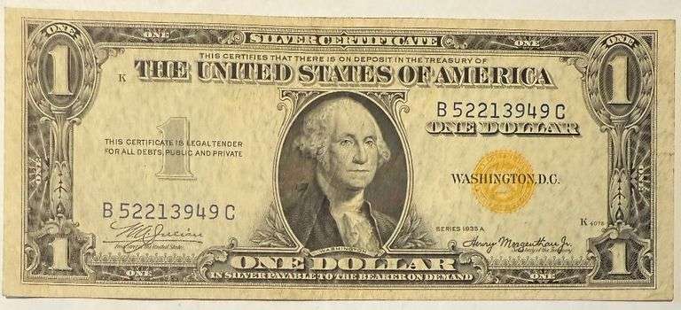 $1 Slider 1935A North Africa Emergency Issue Silver Certificate.